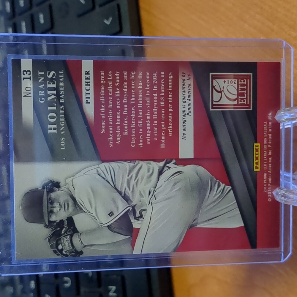 2014 - Grant Holmes - Panini - Elite Extra Edition - Autograph - SN 38/49 - Picture 2 of 2